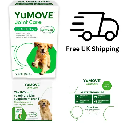 Lintbells YuMOVE Dog Joint Supplement For Stiff Older Dogs - 120 Tablets • £21.99