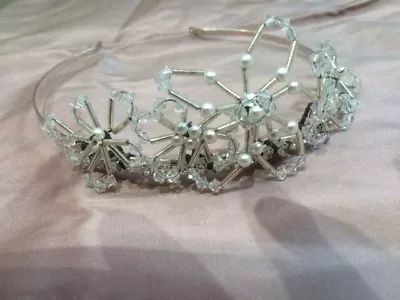 £34.99 • Buy Silver/Pearls/Crystals Designer Quality Wedding Tiara, Liberty Of London In Box