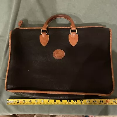 Dooney & Bourke Vintage Messenger Large Briefcase Laptop Bag Leather Black • $45