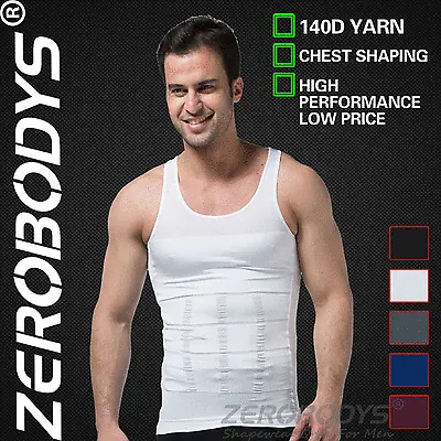 Zerobodys Synthetic Slimming Vests Body Shaper - Black All Sizes • £11.99