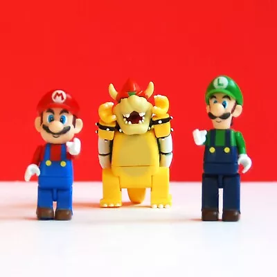 Nintendo K'NEX Super Mario Luigi And Bowser Small Plastic Figures Toy Set • $27