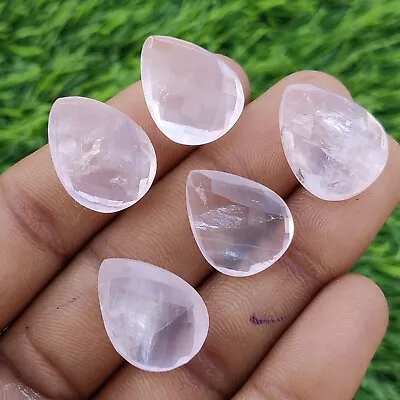 5 Piece Natural Rose Quartz Briolette Cut Gemstone Wholesale Lot 20x15 Mm • $21.37