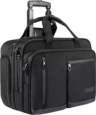 17.3 Inch Rolling Laptop Bag For Men Stylish Carry On Briefcase Laptop Case Wat • $142.20
