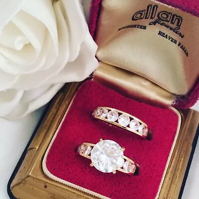 £424.07 • Buy Vintage Jewellery Gold Ring Twin Set White Sapphires Antique Deco Jewelry