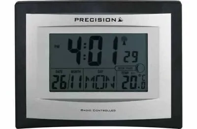 Precision Radio Controlled Date & Day LCD Wall Mountable / Desk Clock AP046 • £19.99