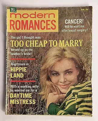 August 1967 Modern Romances Magazine Ads To Gain Weight Too Cheap To Marry L1 • $13.19