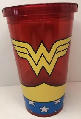 Wonder Woman Tumbler Cup With Lid Kitchen Drink Glass DC Comics Superhero • $9.99
