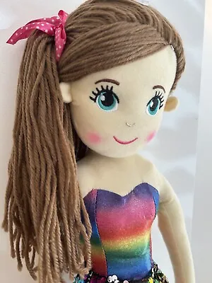 ~❤️~MERMAID DOLL Plush Soft Large 70cms/27  Toy Rainbow Brown Hair Sequin ASIA❤️ • $25.87