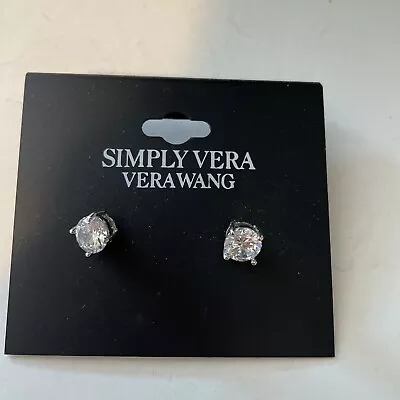 Simply Vera By Vera Wang Earrings Silver-tone Cubic Zirconia Studs • $7.99