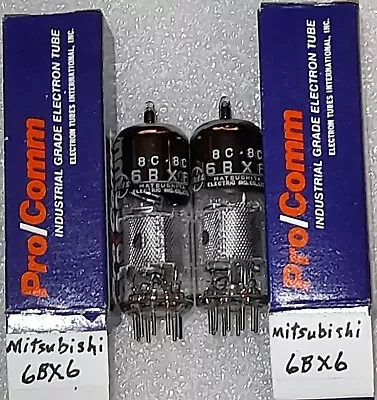 Matched Pair 6BX6 Mitsubishi NOS Reboxed Vacuum Tubes TV-7D Tested 107%+ • $17.95