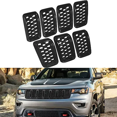7Pcs Front Grill Inserts Honeycomb Mesh For Jeep Grand Cherokee WK2 2017-2021 • $80.09