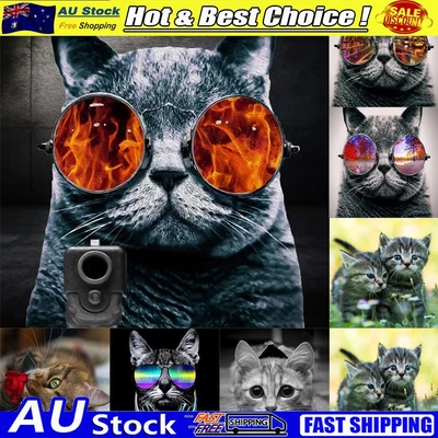 $10.89 • Buy 5D DIY Full Drill Diamond Painting Cat Cross Stitch Needlework Mosaic Wall Art