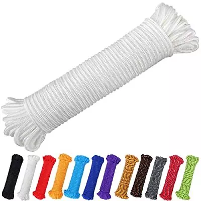 90Ft 1/4 Inch Nylon Poly Rope For Flag Pole Clothes Line Camping Utility Rope • $10.56