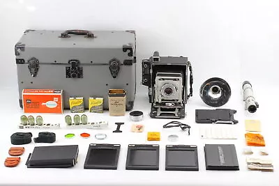 [N MINT Case] Graflex Speed Graphic 4x5 Ektar 127mm F4.7 Lens + Flash From JAPAN • $1537.78