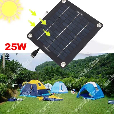 25W Solar Panel 12 Volt Trickle Battery Charger For Car Van Caravan Boat Set • £13.90
