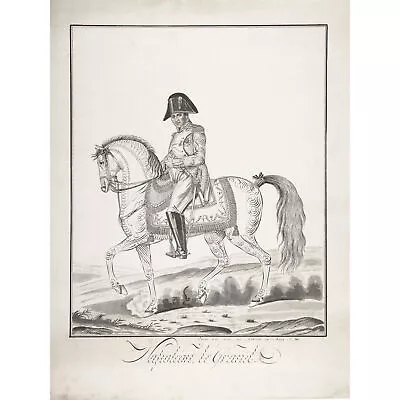 Auvrest Equestrian Portrait Napoleon Bonaparte Drawing Wall Art Canvas Print • £18.99