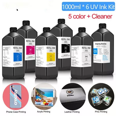 6x1000ml UV Ink With UV Cleaning For Epson P50 T50 L805 L1800 R290 1400 1500W  • $460