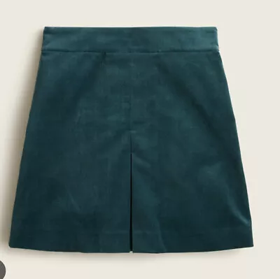 J CREW SIZE 2 Pleated Green VELVET MINI SKIRT BB438 • $50