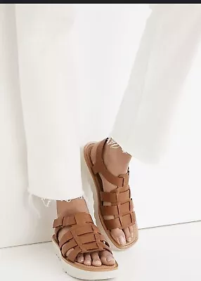 NEW Madewell Leather The Fisherman Flatform English Saddle Sandal  Retails $128 • $54.99