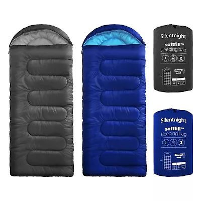 Silentnight Sleeping Bag Adult Camping Outdoor 3 Season Blanket Single Supersoft • £29.99