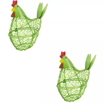  2 Count House Decorations For Home Wire Egg Storage Basket Hen • £23.69