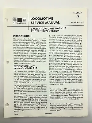 $24.50 • Buy Excitation Limit Backup Locomotive Service Manual SD40-2 1983 EMD AA221