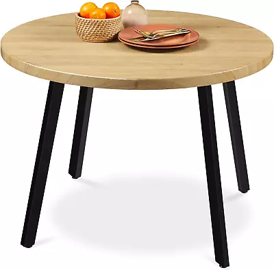 35.5In Round Mid-Century Modern Dining Table Space-Saving Dinette For 2-4 Home • $108.15