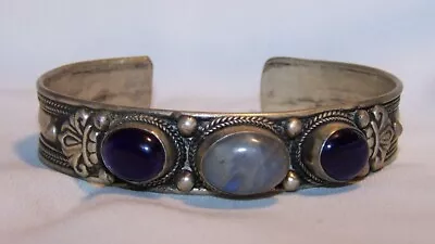 Vintage Moon Stone Cuff Bracelet-Estate Jewelry • $28.99