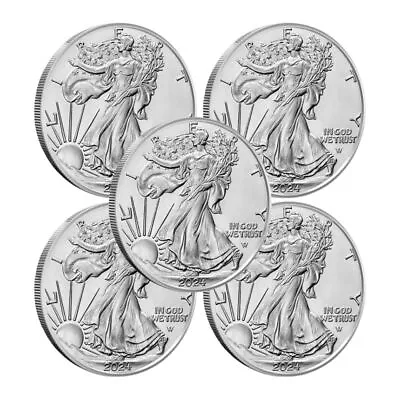 2024 1 Oz American Silver Eagle Coin (BU - Lot Of 5) • $167.09