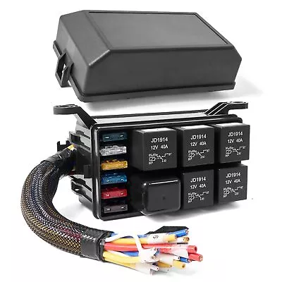 12V Fuse And Relay Box 6 ATC ATO Fuse Slots And 6 Relay Slots For Car Truck • $27.99