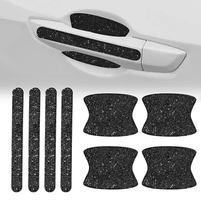 8pc Bling Black Car Door Handle Protector Film Anti-scratch Stickers Accessories • $16.99