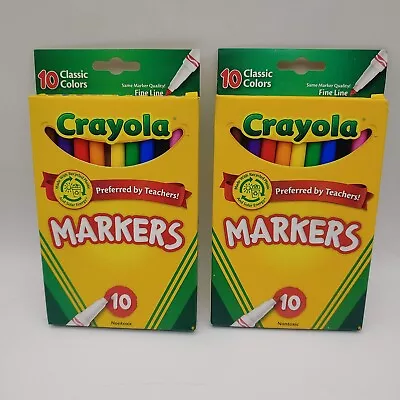 Two (2) Packs Of CRAYOLA 10 Classic Colors Fine Line Markers NEW • $9