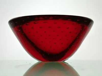 Fratelli Toso Vintage Murano Italian Controlled Bubble Art Glass Bowl | Label  • £17.99