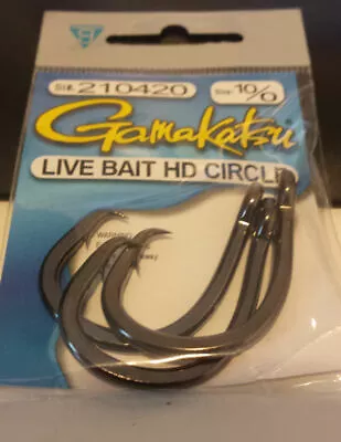 Gamakatsu Live Bait HD Circle Hooks 5/0 6/0 10/0 Various Size Choice X1 Pack • $9.95