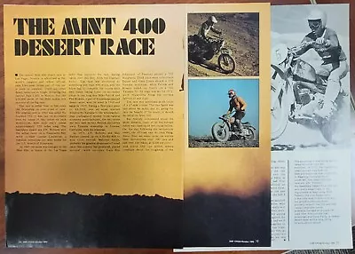 1973 Mint 400 Desert Race 4p Motorcycle Article Tibblin Malcolm Smith Grossi • $7.99