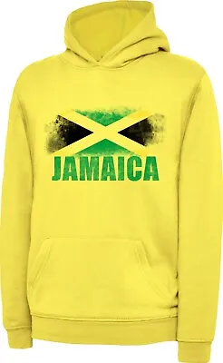 Jamaica Distressed Flag Patriotism Hoodie Jamaican Independence Day Gift Top • £18.99