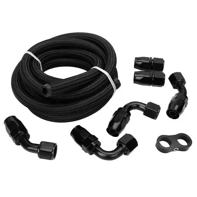 8AN 1/2  Fuel Line Hose Fitting Kit Braided Nylon Stainless Steel Oil Gas 10FT • $35.99