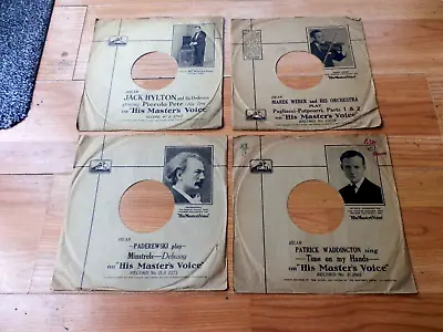 4 X Vintage HMV 78rpm 10  Record Sleeve 1920's & 30's - All Different - Vgc  2 • $8.69