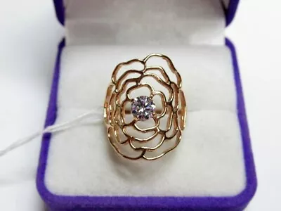 Vintage Russian Sterling Silver 925 Ring Cubic Zirconia  Women's Jewelry 10.75 • $49