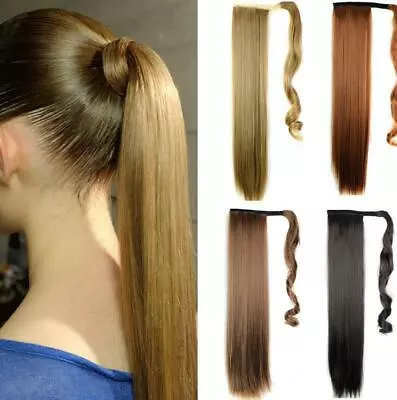 COOL2DAY Clip In Ponytail Extension Wrap Around Long Straight PonyTail Hair 22  • $5.63