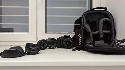 Canon Eos 650D + 3 Lenses + Professional Bag + Accessories • £341.61