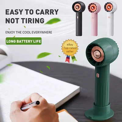 $17.85 • Buy Mini AU Portable Hand-held Desk Fan Cooling Cooler USB Air Rechargeable 3 Speed