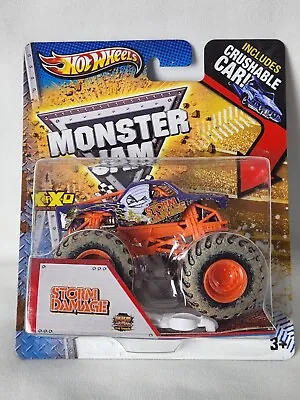 Storm Damage (Mud Tires) Monster Jam Truck (Hot Wheels)(Crushable Car)(2013) • $10.99