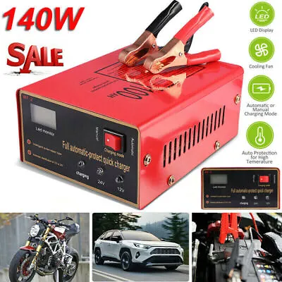 $23.95 • Buy Maintenance-free Battery Charger 12V/24V 10A 140W Output For Electric Car NEW