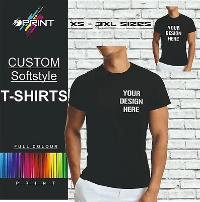 Personalised Custom Printed T Shirts Premium T-Shirt Men Stag  Charity Logo Text • £9.99