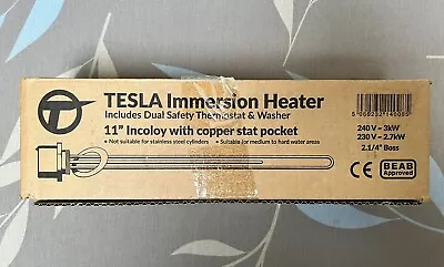 Tesla 11’’ Incoloy Copper Immersion Heater & Thermostat & Fibre Washer TIH540 • £15