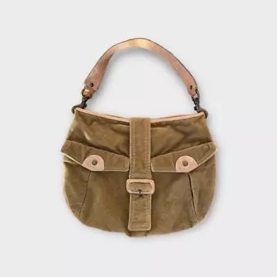 Miu Miu Early 2000s Green Corduroy Shoulder Bag • $170