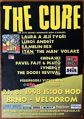 Flyer/Small Poster - The Cure Concert - Brno Velodrom - 23/08/98 • $42.48