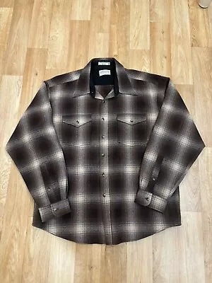 Pendleton Washable Wool Plaid Flannel Button Up Shirt XL • $25