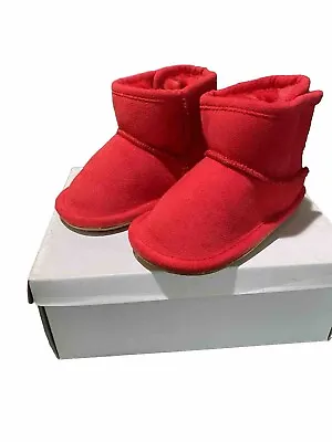 Max Collection Toddler/ Children’s Red Fur Lined Hk And Loop Close Boots 6 • $10.18